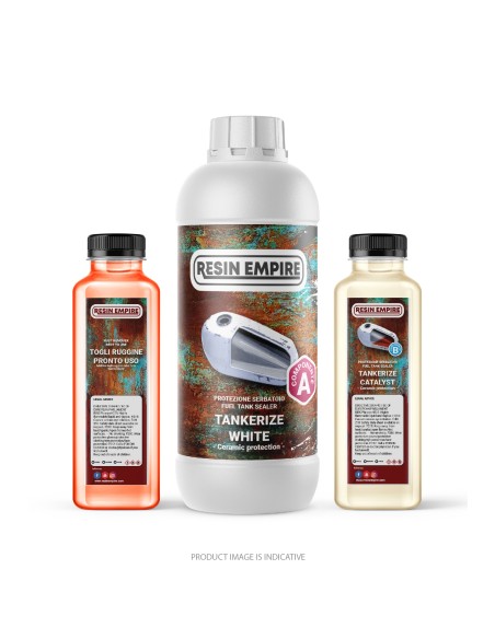 TANKERIZE BIANCO MEDIO Kit Trattamento Antiruggine Serbatoio Moto Max 25L.