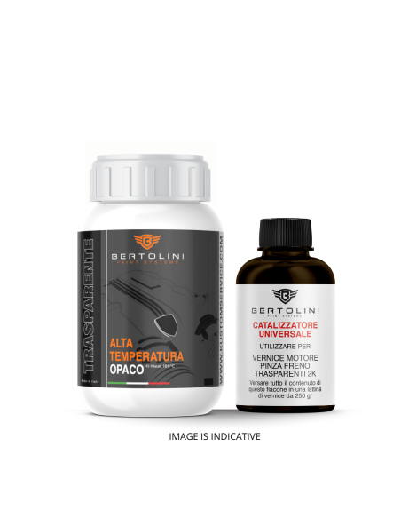 Trasparente Opaca 2K - Alta Temperatura Vernice Motore e Pinze per Cromature e Metalli - 250GR
