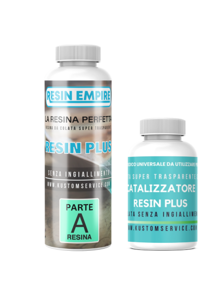 Resina Epossidica Trasparente RESIN + con Filtro Anti UV Spessore 2cm